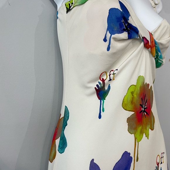 Off-White Floral-Print Sleeveless Dress - Picture 4 of 15